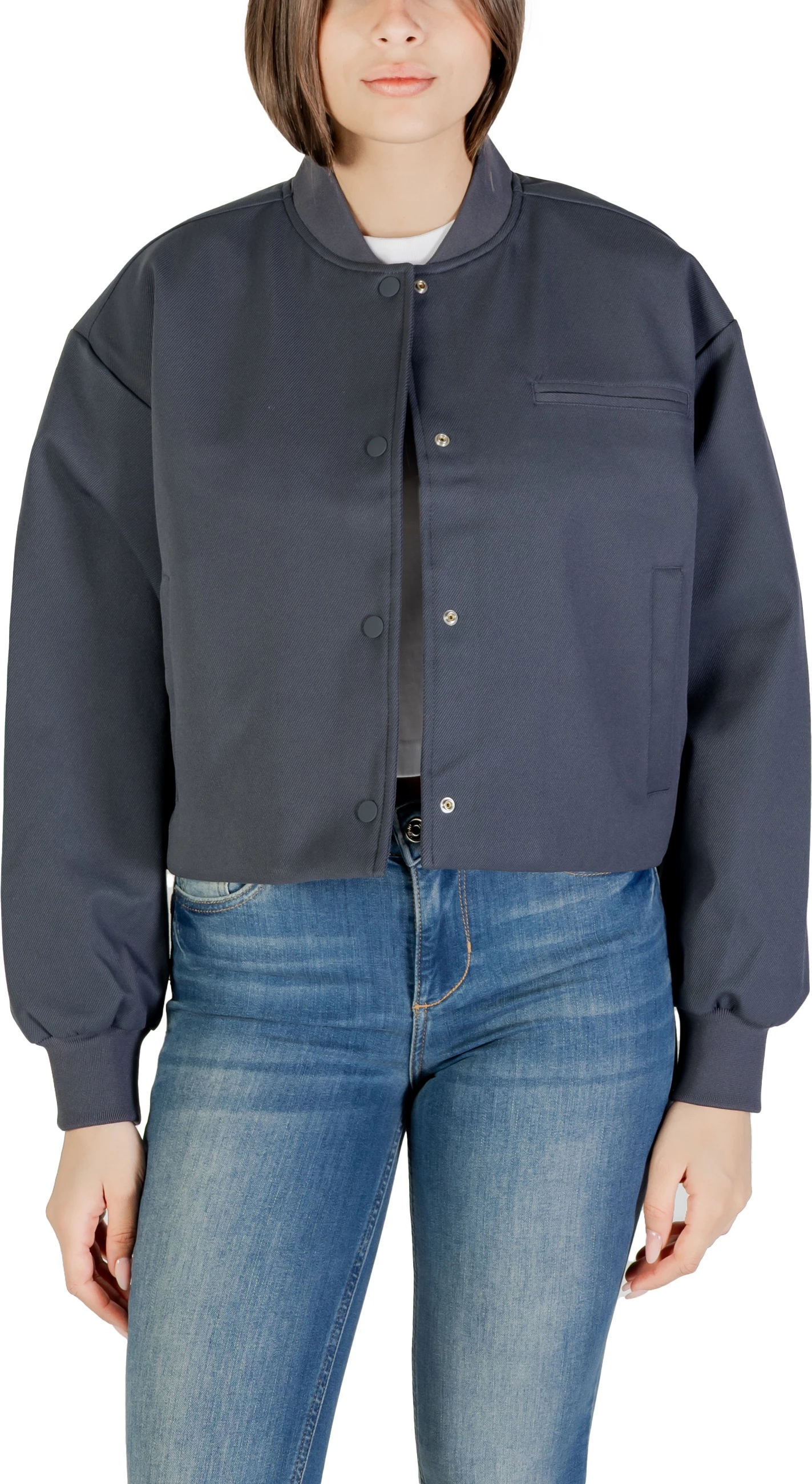 Jakne bomber e shkurtër për femra Calvin Klein Jeans J20J224970, antracit