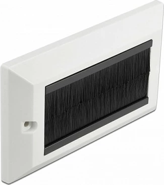 Kapak menaxhimi kabllosh DeLOCK 146 x 86 mm me shirita furçe, i bardhë