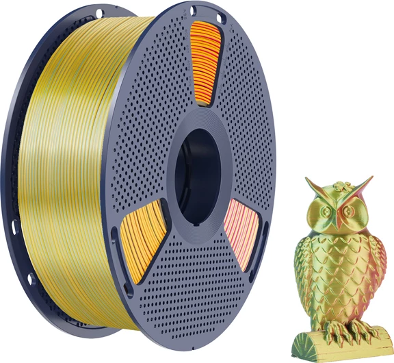 Filament për printim 3D Sunlu PLA+ Silk TC R Y G, tri-color Kuqe-Verdhë-Gjelbër