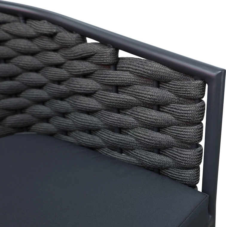 Karrige alumini Noevo e grumbullueshme, kornizë dhe jastëk gri, 57x62x77cm