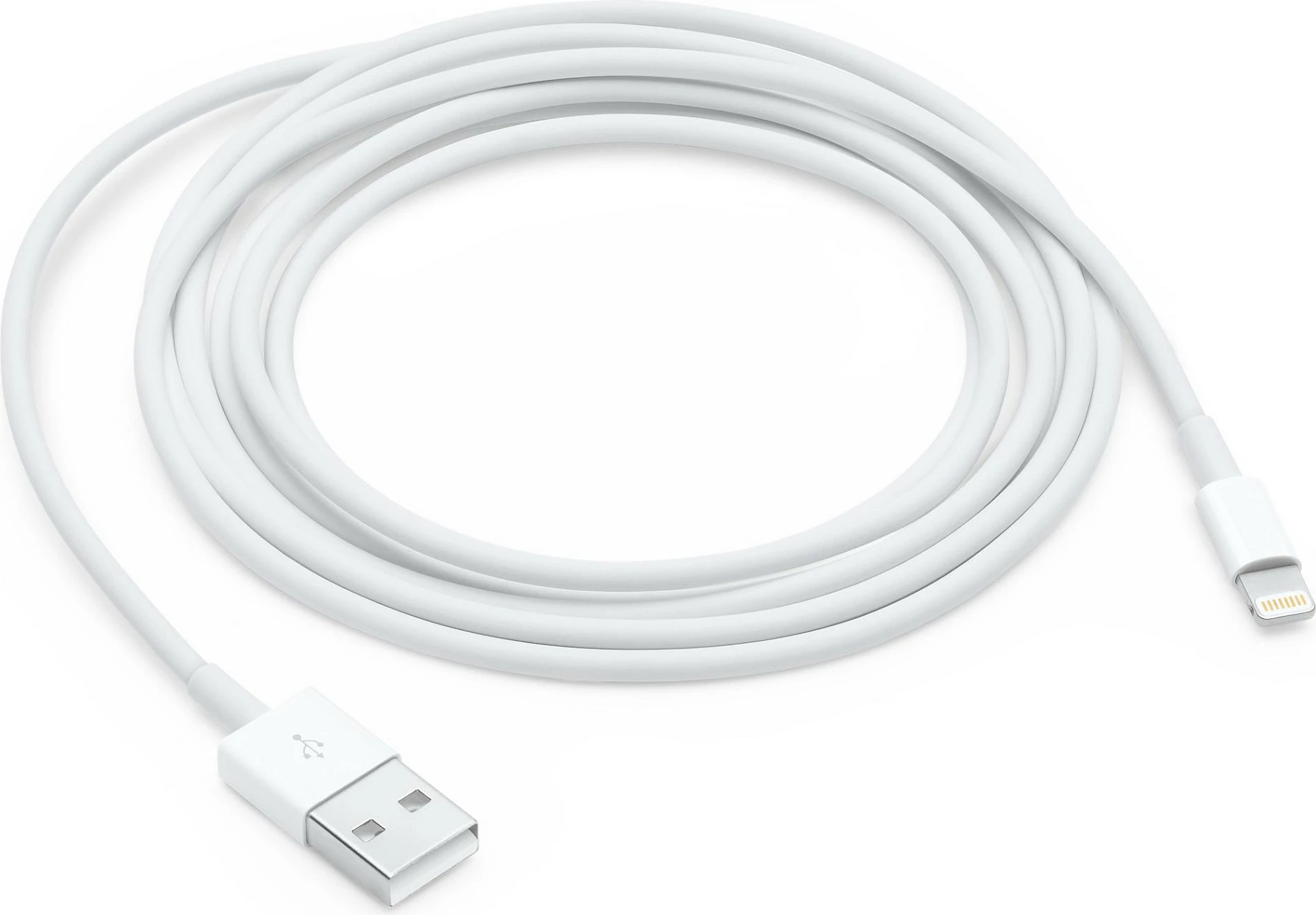 Kabllo Apple Lightning në USB, 2m, USB 2.0, e bardhë