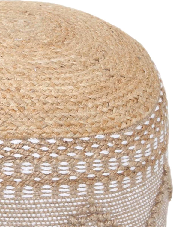 Pallo Inart pouf-stool, jute-cotton, ngjyrë natyrale, F40x30cm