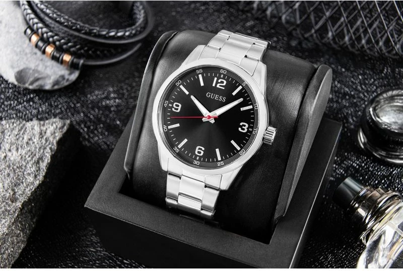 Orë dore për meshkuj Guess Easton GW0965G1, argjendtë