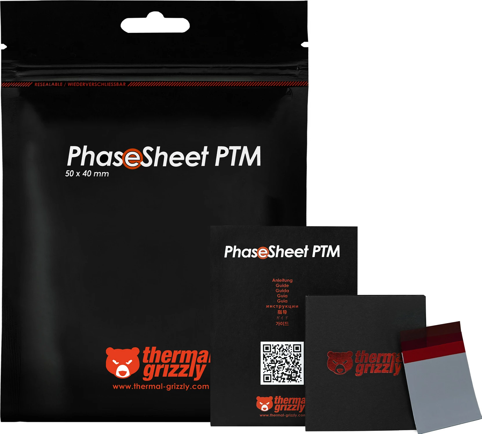 Pad termik Thermal Grizzly PhaseSheet PTM, 50 x 40 mm, gri