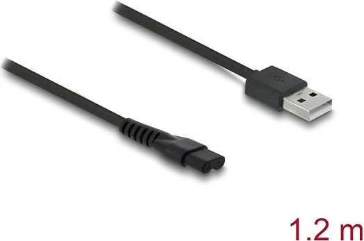 Kabllo karikimi USB DeLOCK, për MANSCAPED 2.0/3.0, 1.2 m, USB-A në 2-pin, e zezë