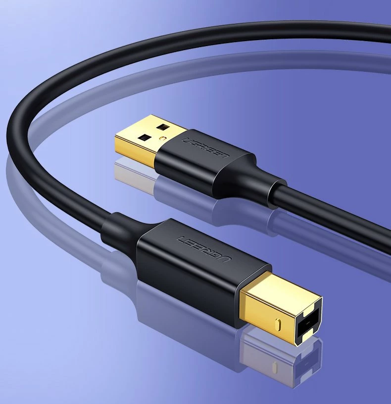 Kabllo printeri Ugreen USB-B në USB-A, 1.5m, e zezë