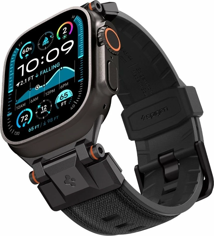 Kornizë mbrojtëse me rrip për Smartwatch Spigen DuraPro Armor, për Apple Watch 6/7/8/9/10/SE/Ultra 1/2 44/45/46/49 mm, e zezë