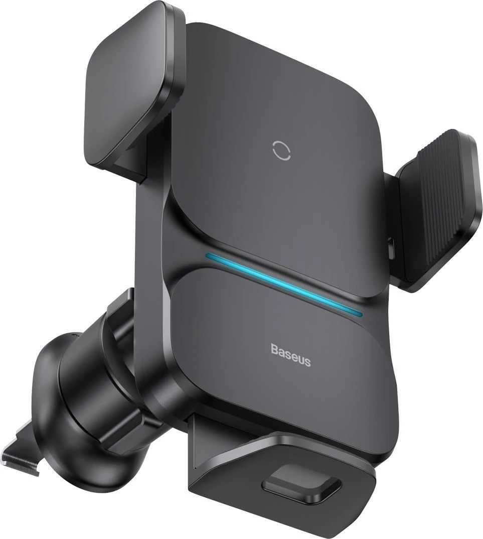 Mbajtës celulari Baseus Wisdom CGZX000001, karikim pa tel Qi 15W, për grilë ventilimi, USB-C, kabllo 1 m, i zi