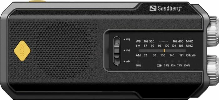 Radio survival SANDBERG Survivor Radio All-in-1 2000 (421-04) powerbank 2000 mAh, AM/FM, solar, dinamo, dritë LED, e zezë
