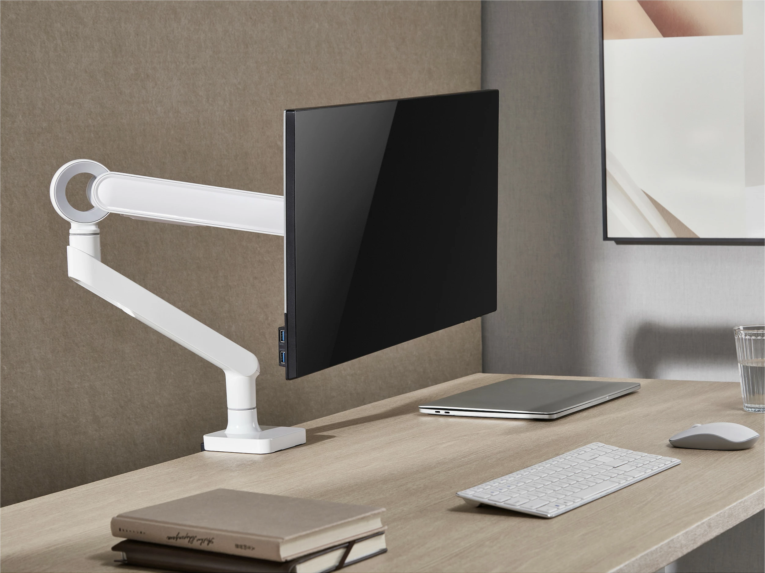 Mbajtës monitori EQUIP 17-35", 1 monitor, VESA 75x75/100x100, gas spring, 10.5 kg, i bardhë