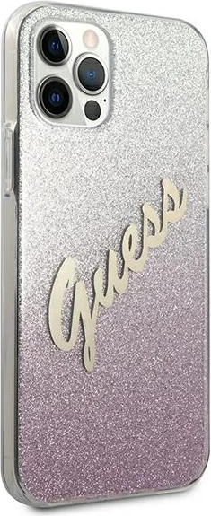 Mbështjellës Guess GUHCP12LPCUGLSPI për iPhone 12 Pro Max 6.7", Glitter Gradient, Rozë