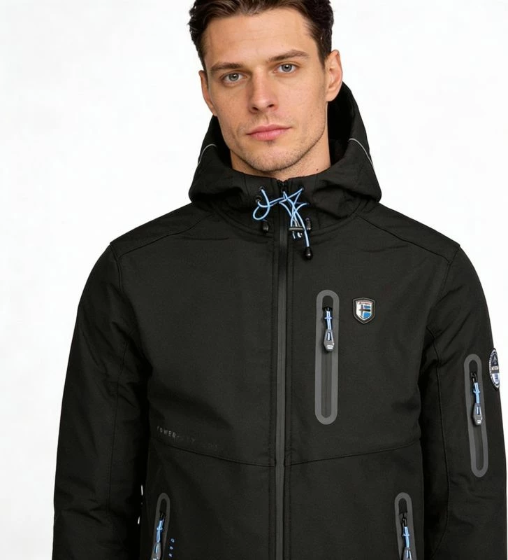 Jakne softshell për meshkuj Geographical Norway, e zezë [Madhësia: L]