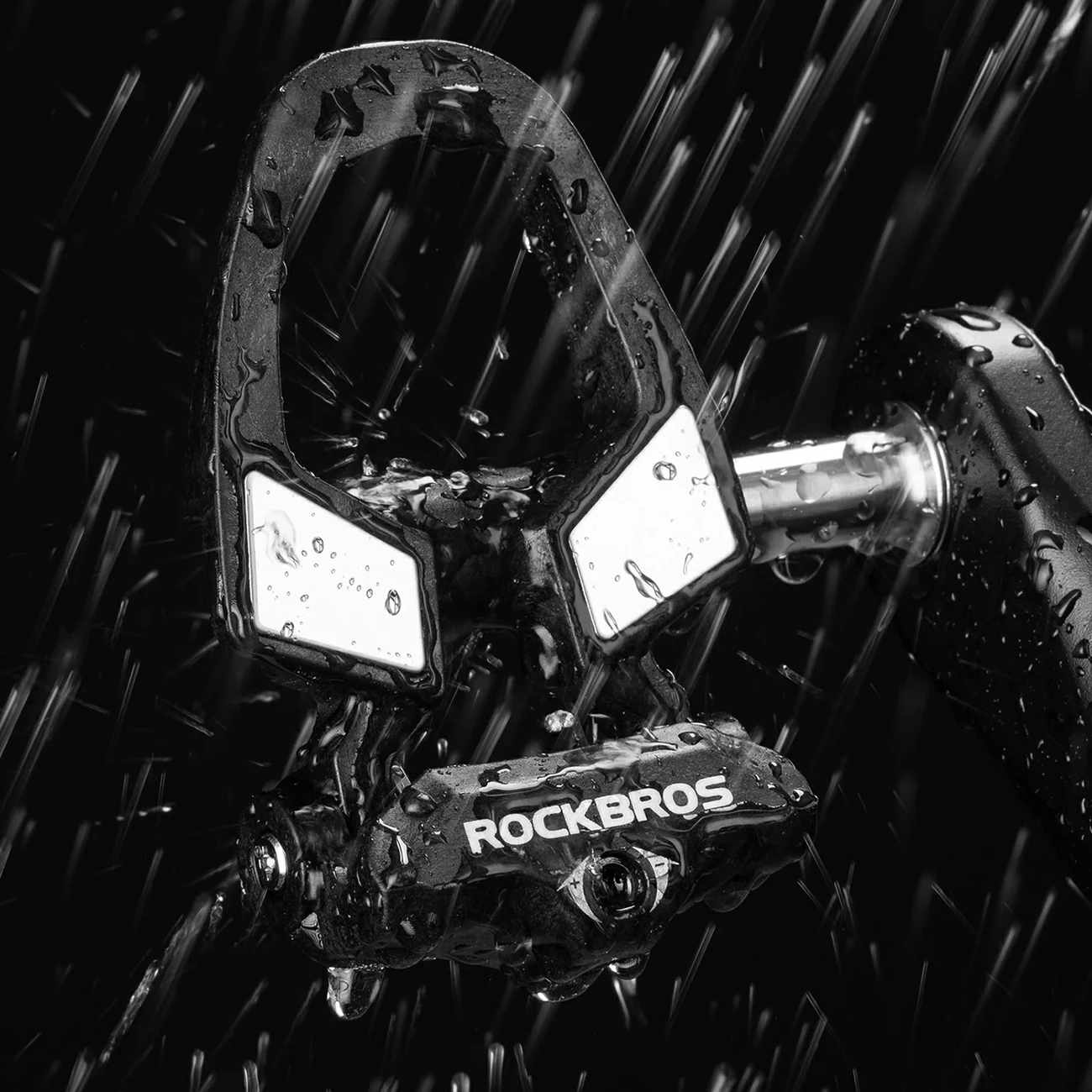Pedale çiklizmi Rockbros RD9 SPD, karbon fiber + bosht titanium, 180 g/çift, të zeza, set 2 copë me cleats