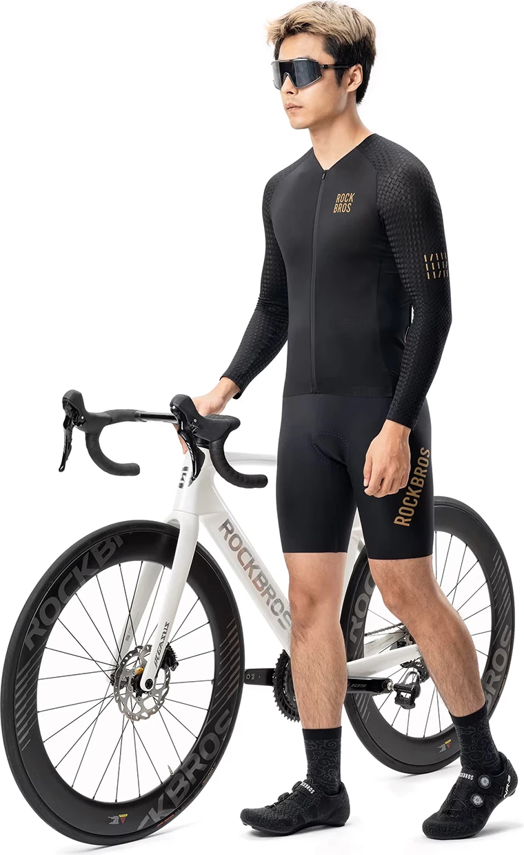 Fanellë çiklizmi me mëngë të gjata Rockbros YDCX008 Diamond XL, 3D mesh frymëmarrëse, reflektuese, me zinxhir të plotë, e zezë