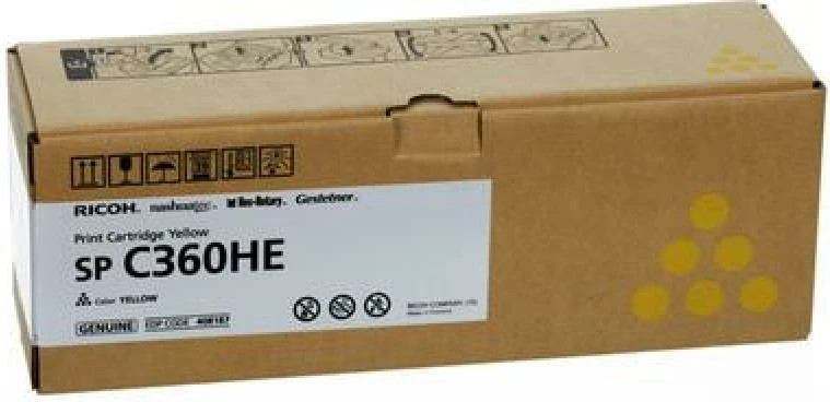 Toner, Ricoh, SP C360HE, 5000 faqe, origjinal, e verdhë