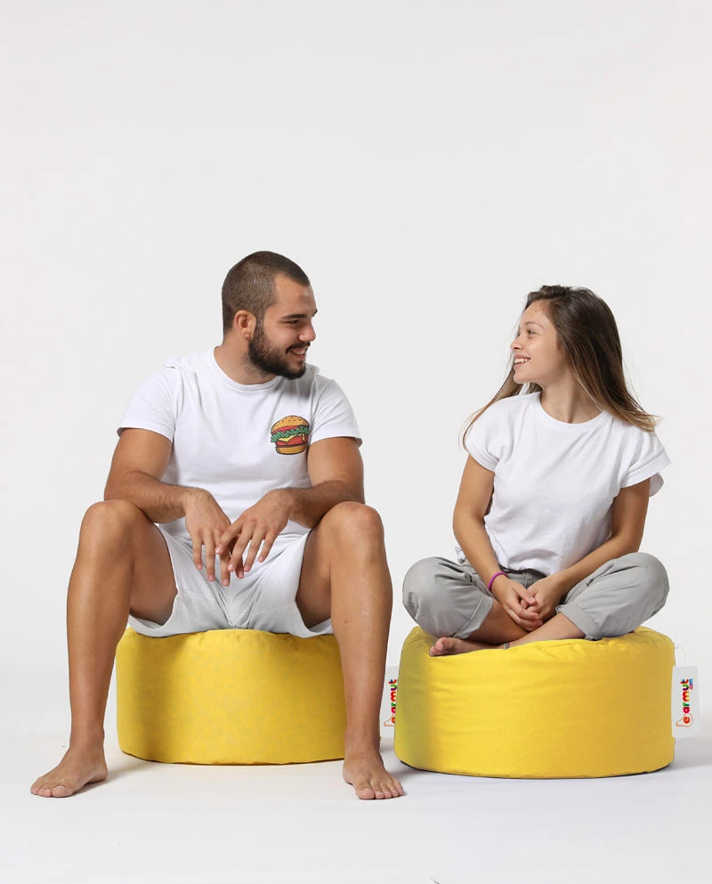 Puf kopshti i rrumbullakët, ngjyrë e verdhë, Atelier del Sofa