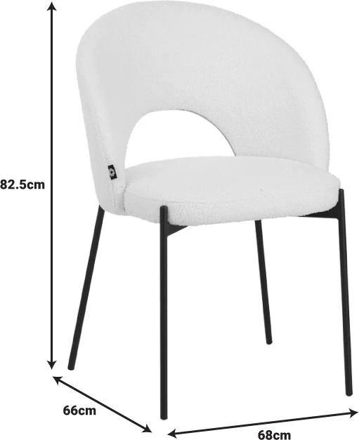 Karrige Masebo, pëlhurë bouclé, ngjyrë jeshile e errët, këmbë metalike të zeza, 68x66x82.5cm