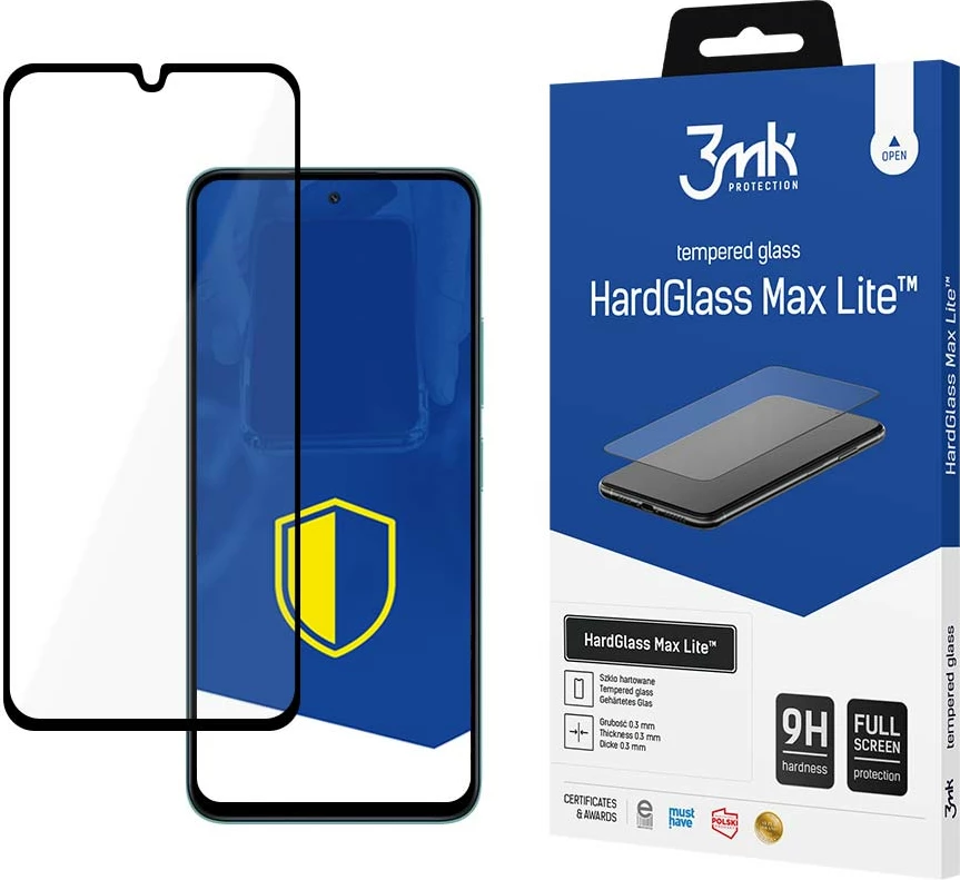 Mbështjellës xhami 3mk HardGlass Max Lite për Xiaomi Poco M6 5G, Transparent