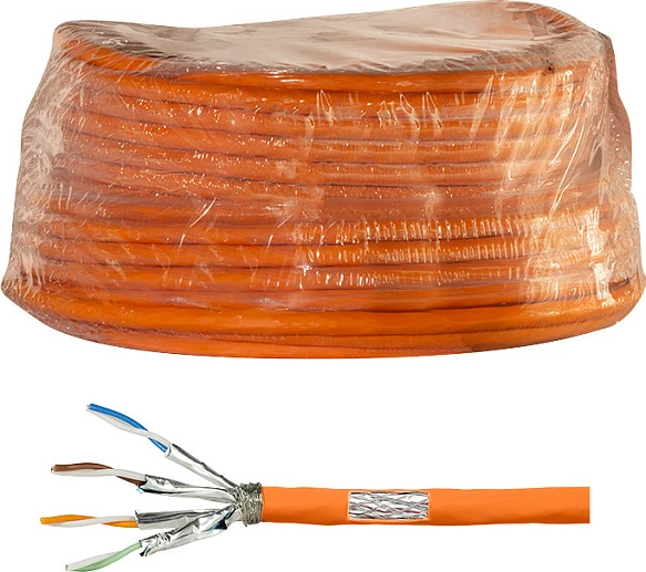 Kabllo rrjeti LogiLink Cat.7 50m, 1000 MHz, S/FTP, 23 AWG, portokalli