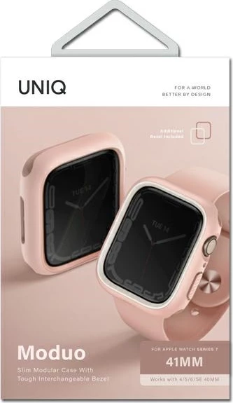 Mbështjellës UNIQ Moduo për Apple Watch 4/5/6/7/8/SE/SE2 40/41mm, rozë dhe bardhë