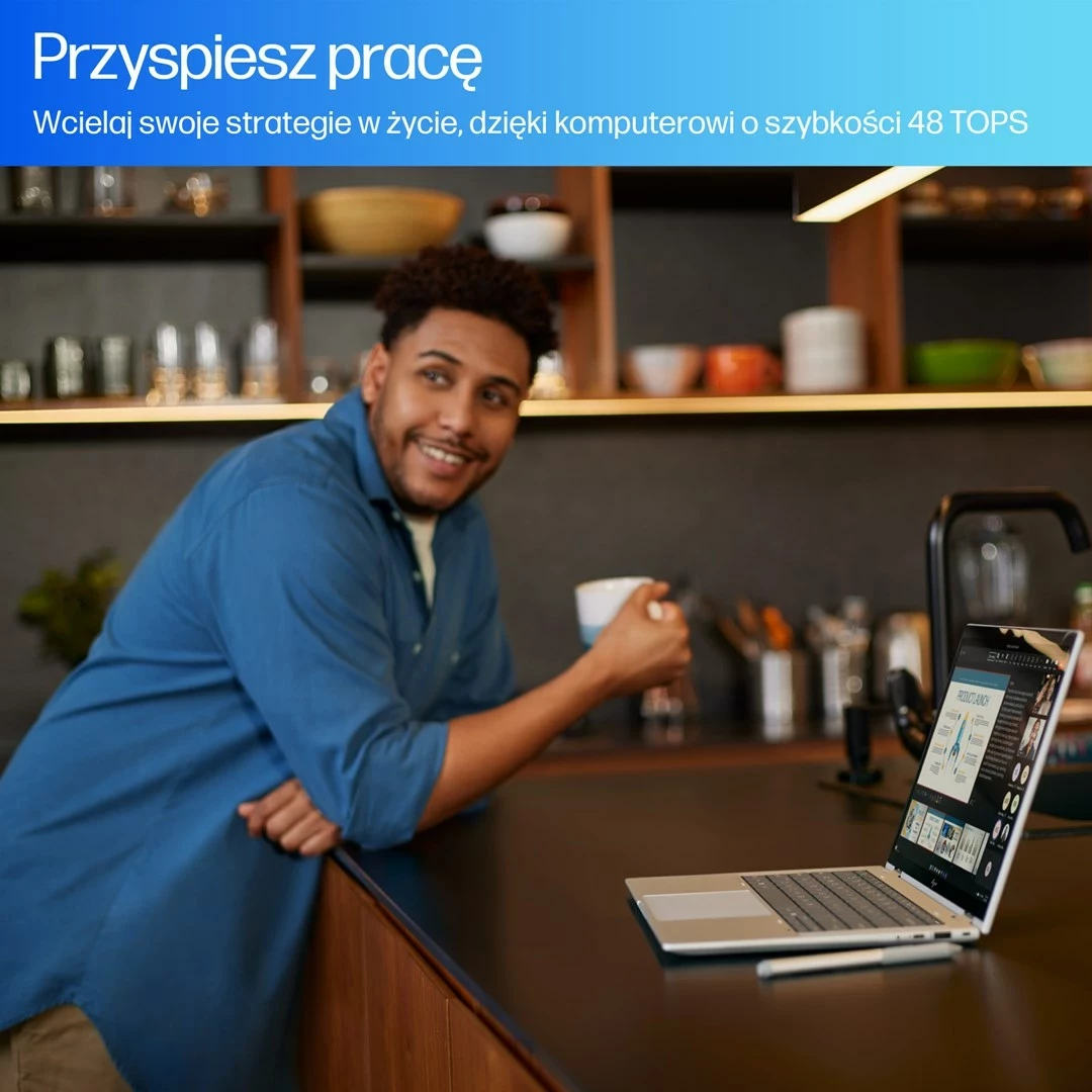 Laptop HP EliteBook X Flip G1i, 14", Intel Core Ultra 5 228V, 512 GB SSD, Windows 11 Pro, Blu