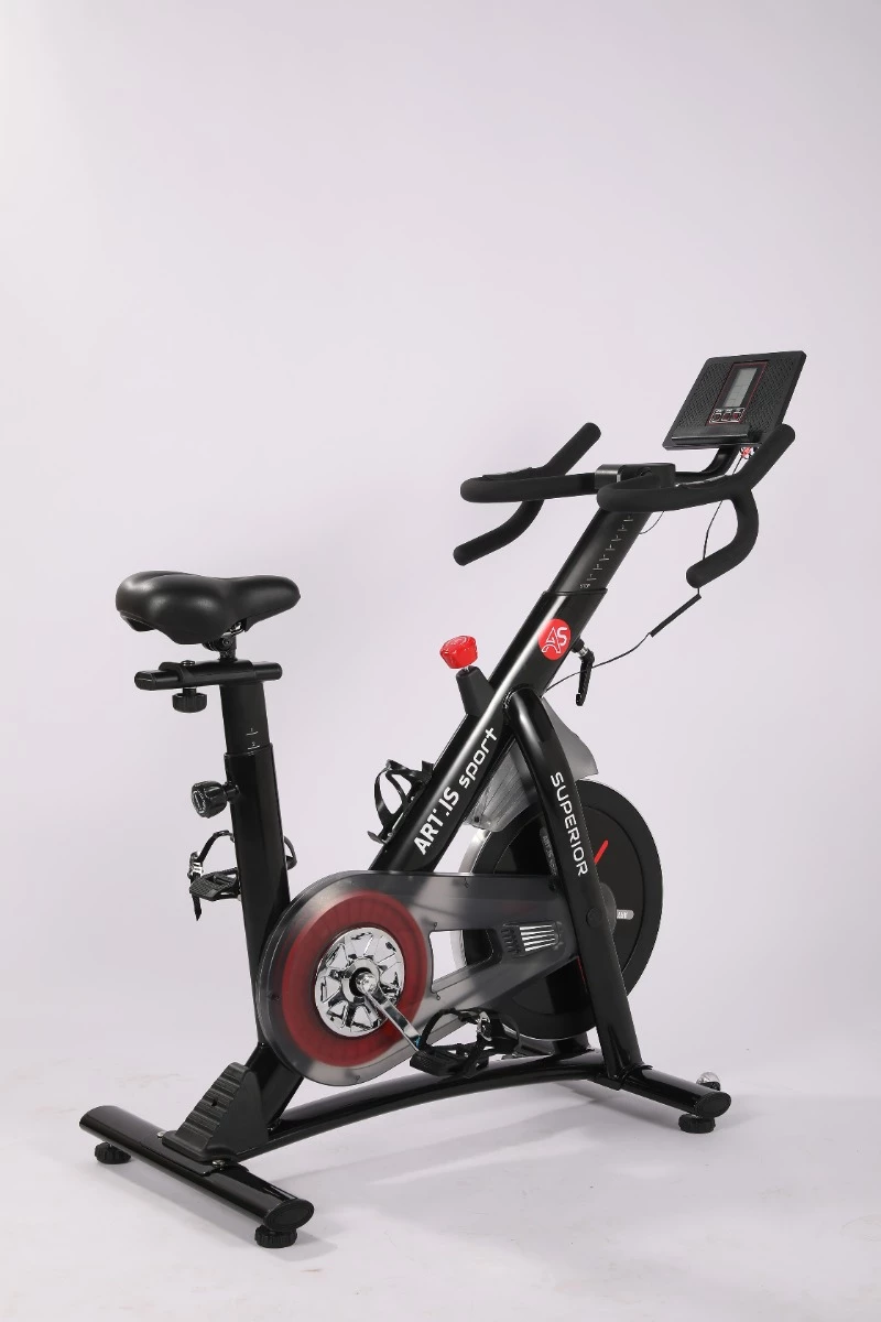 biçikletë statike indoor ART.IS sport Superior AS2 (AS8718), volant 8 kg, Bluetooth Kinomap/Zwift, deri 120 kg, e zezë/kuqe