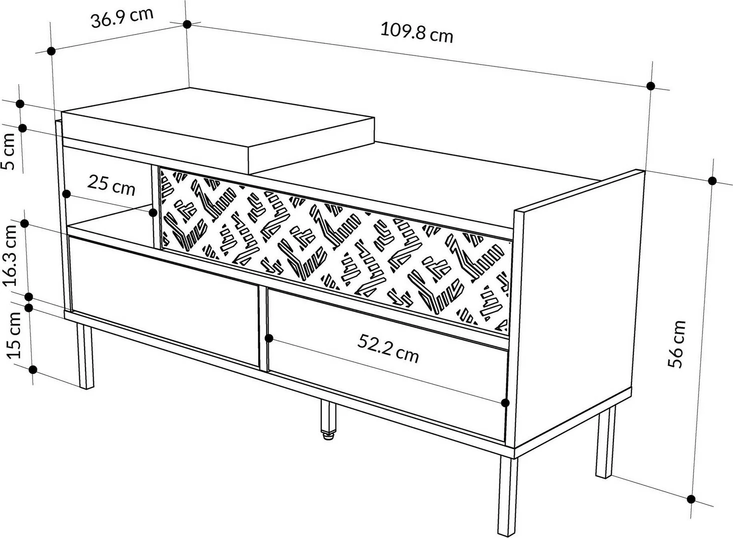 Dollap këpucësh Skye Decor, stol këpucësh, ngjyrë Hitit