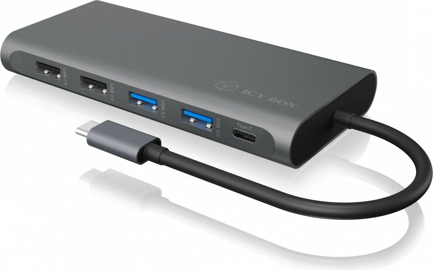 Stacion dokimi IcyBox IB-DK4050-CPD 12-në-1, anthracite/zi