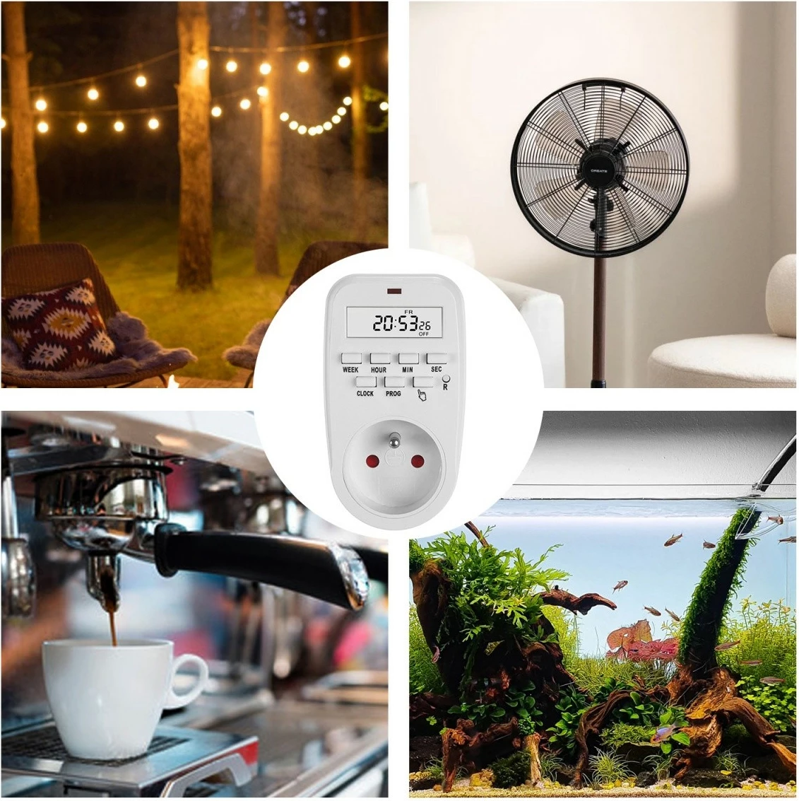 Timer digjital prizë GreenBlue GB362 E, 3680 W, i bardhë