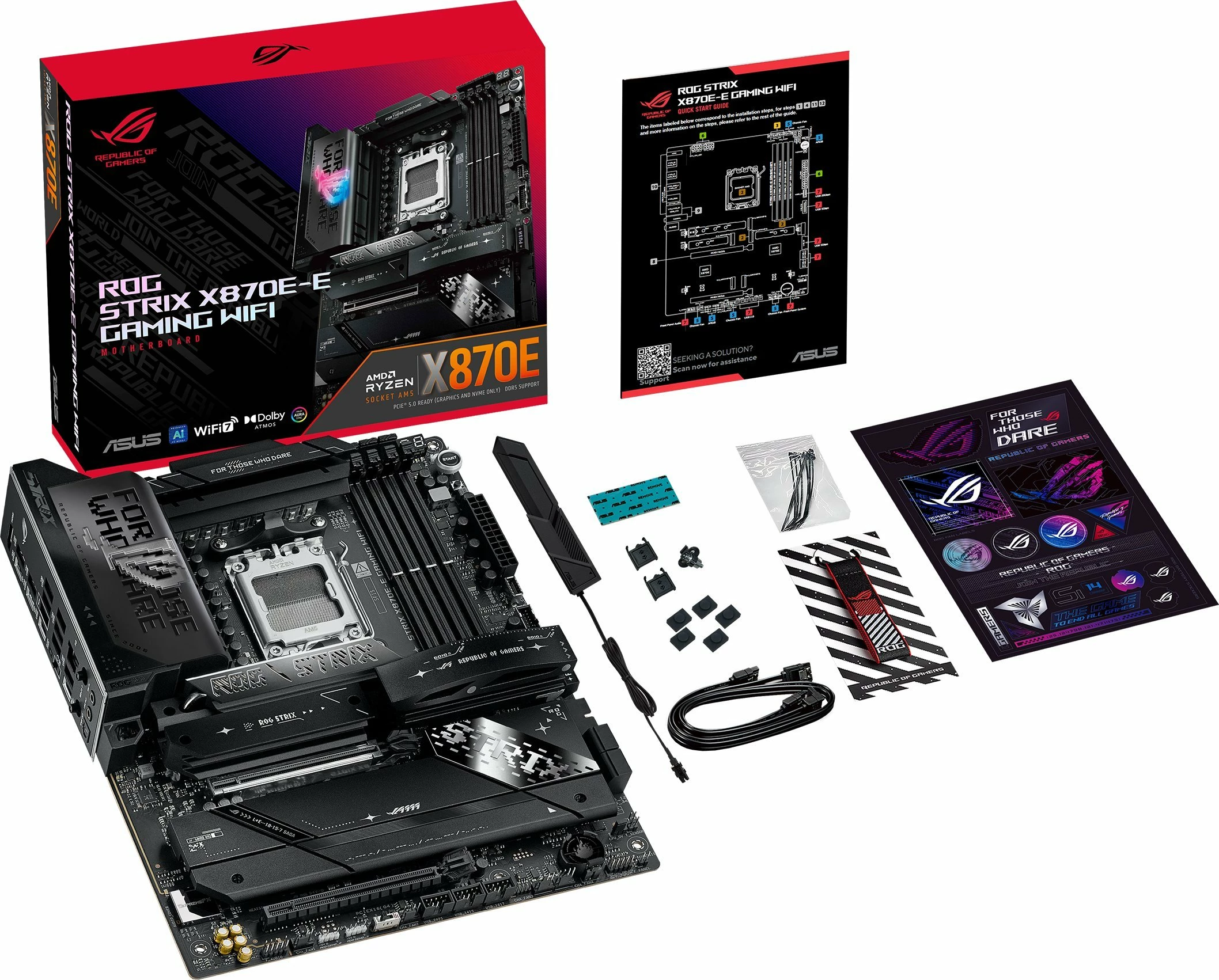 Pllakë amë Asus ROG STRIX X870E-E Gaming WiFi ATX DDR5 PCIe 5.0 Wi‑Fi 7 USB4 5GbE