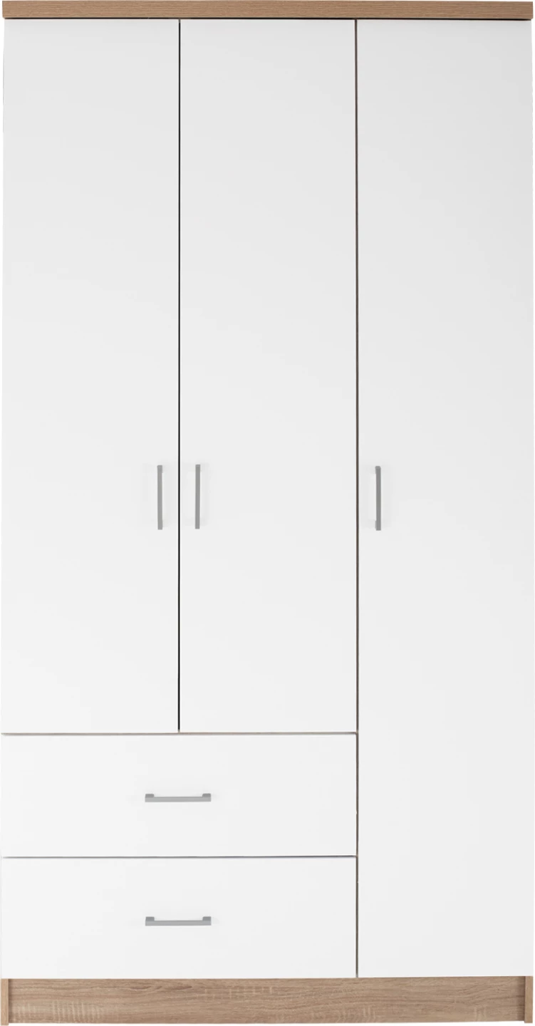 Dollap me 3 dyer dhe 2 sirtarë FH340.06 Sonama-Bardhë 89x42,5x181 cm