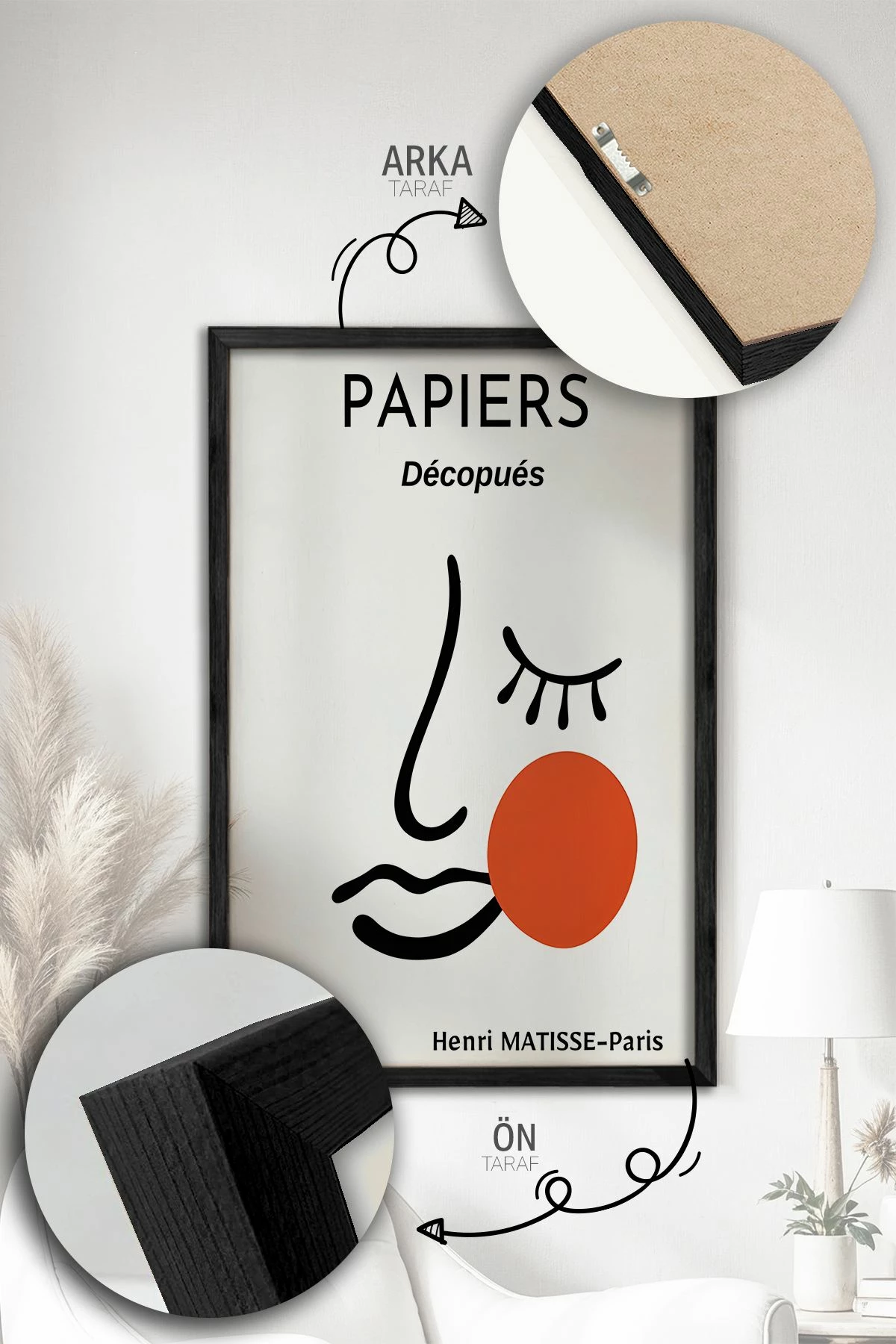 Pikturë dekorative me kornizë (3 copë), Wallity, Artvmodel18-Siyah