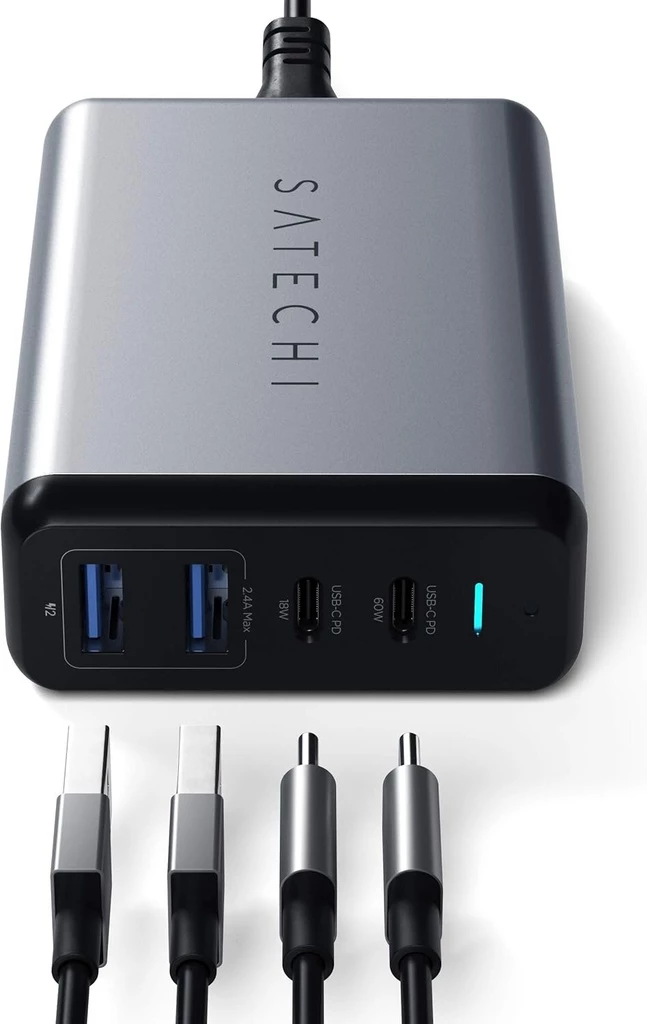 Satechi 75W Dual Type-C PD Travel Charger - Space Grey