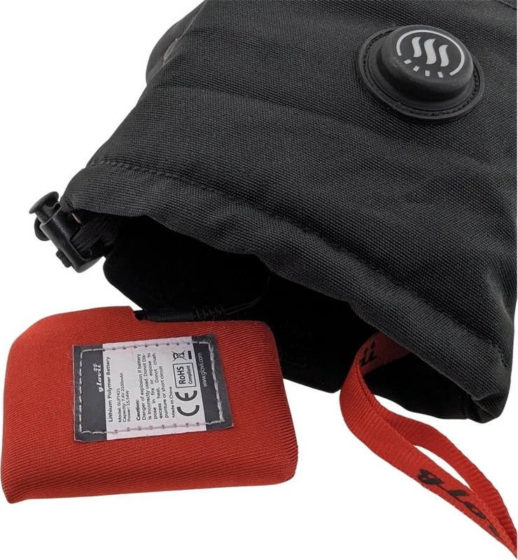 Dorëza të ngrohshme 2-në-1 Glovii GS21L, me mbulesë të izoluar, touchscreen, 3 nivele ngrohjeje, 2x 2100mAh, madhësia L, të zeza, set