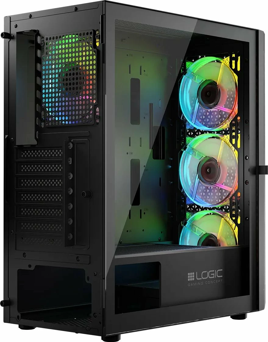 Kasë Logic Concept Aramis ARGB (AT-ARAMIS-10-0000000-0002) Midi Tower ATX/mATX, x4 ventilatorë 120mm ARGB, x7 slote PCIe, tempered glass, e zezë