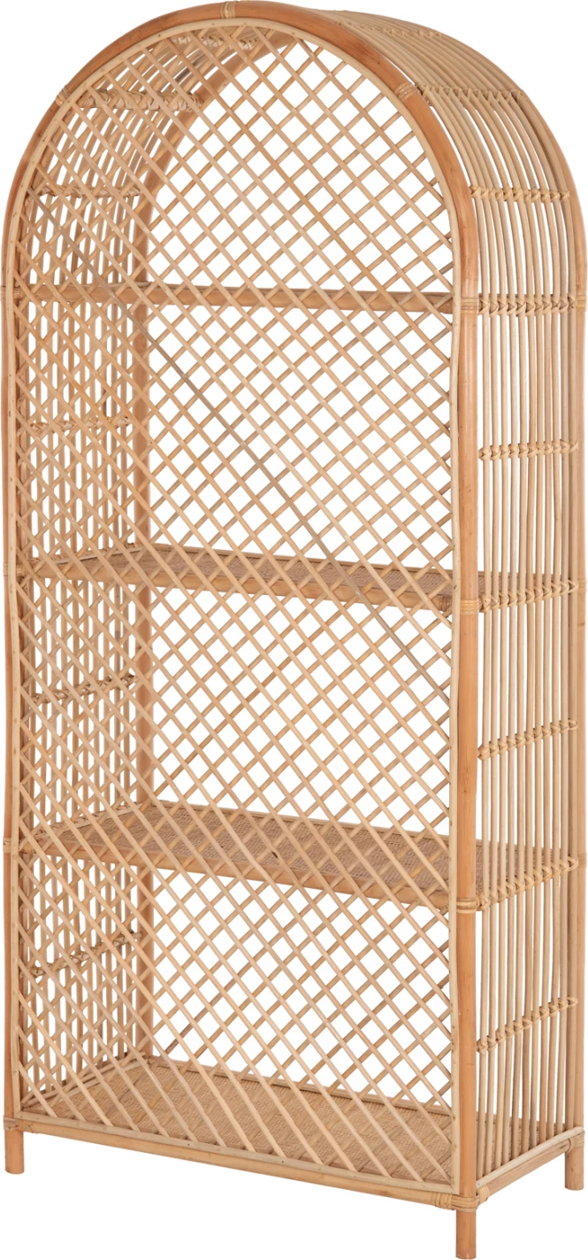 Raft librash FH9552 prej ratanit natyral, ngjyrë natyrale, 80x40x182H cm