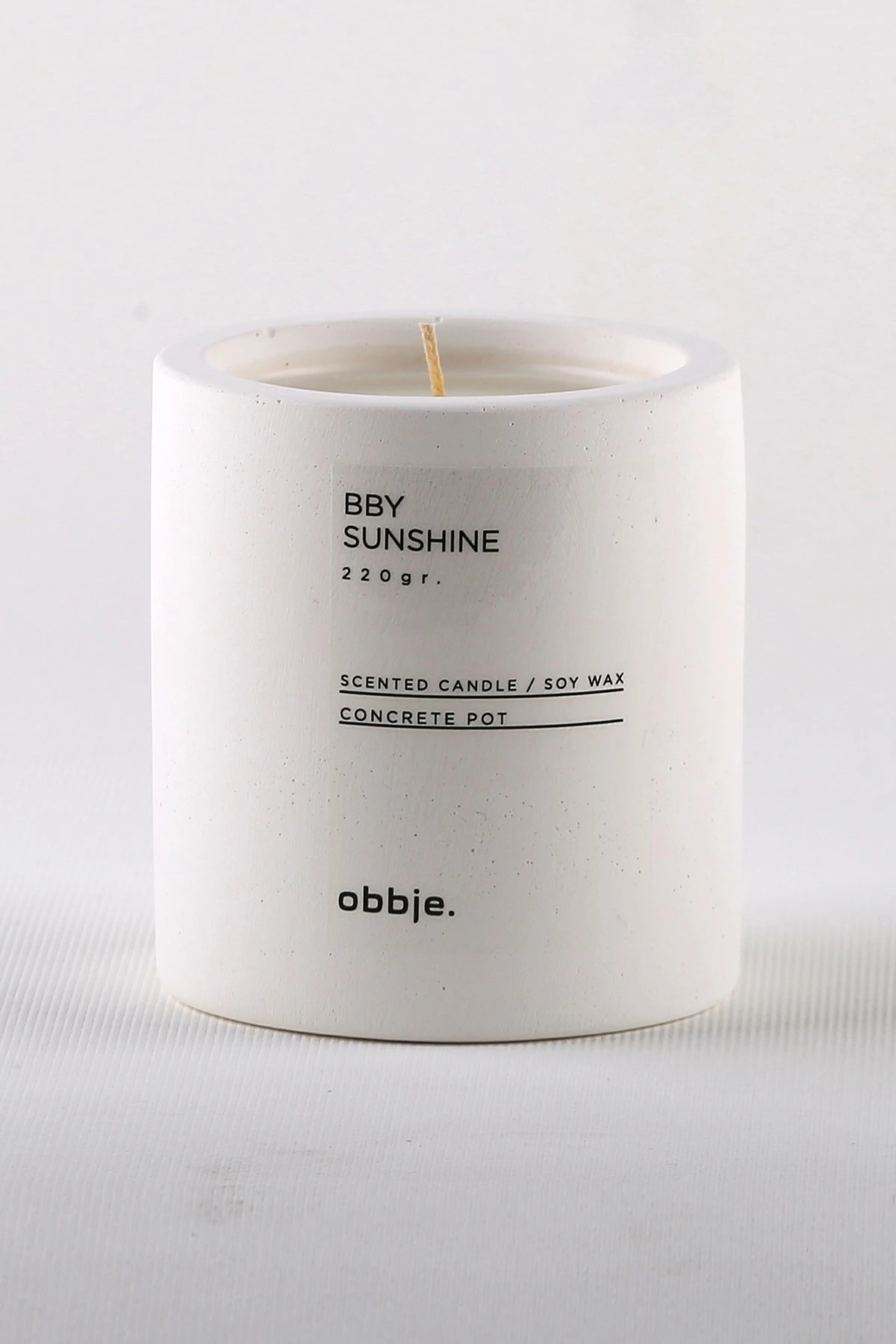 Qiri aromatik Aberto Design, Bby Sunshine, enë betoni, ngjyrë e bardhë