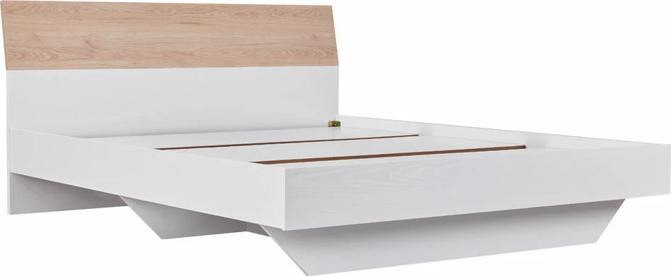 Krevat Lucido, ngjyrë lis i bardhë/natyrale, 162x202x88