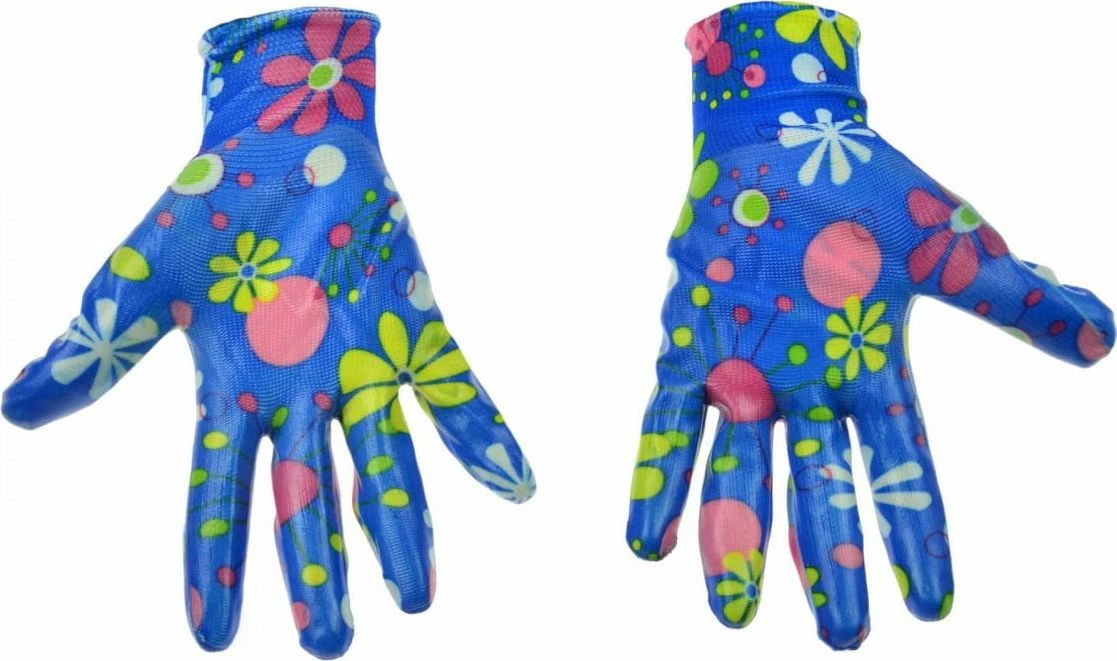 Doreza kopshti Geko G73505, nitrile, madhësi 8'' (M), blu