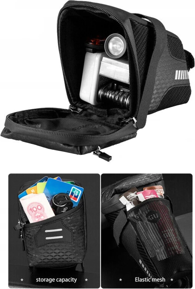 Çantë biçiklete Rockbros C29-BK, nën sedilje, 1.5L, e zezë