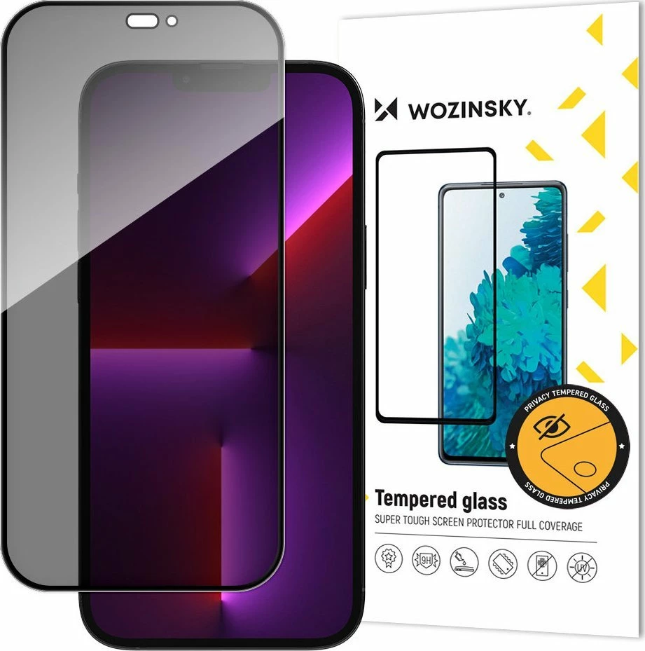 Xham mbrojtës privacy Wozinsky Anti Spy për iPhone 15 Pro Max, zi, 1 copë