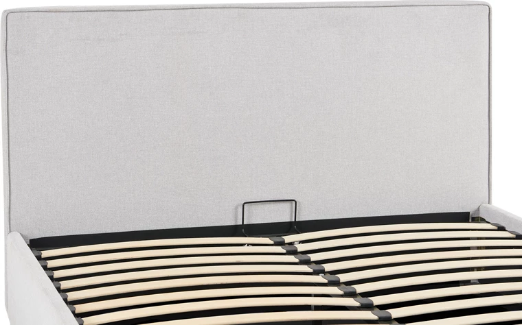 Krevat dopio Bedkapakoworld, material stof, ngjyrë gri, 160x200cm