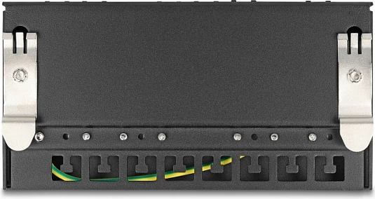 Patch panel rrjeti DeLOCK Mini Desktop, 8 porta RJ45 Cat6A i ekranizum, metal, montim DIN/mur/tavolinë, i zi