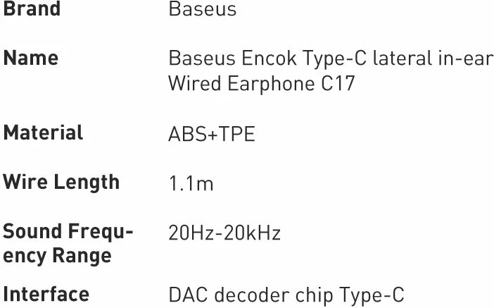 Kufje Baseus Encok C17 me mikrofon, USB-C, të bardha