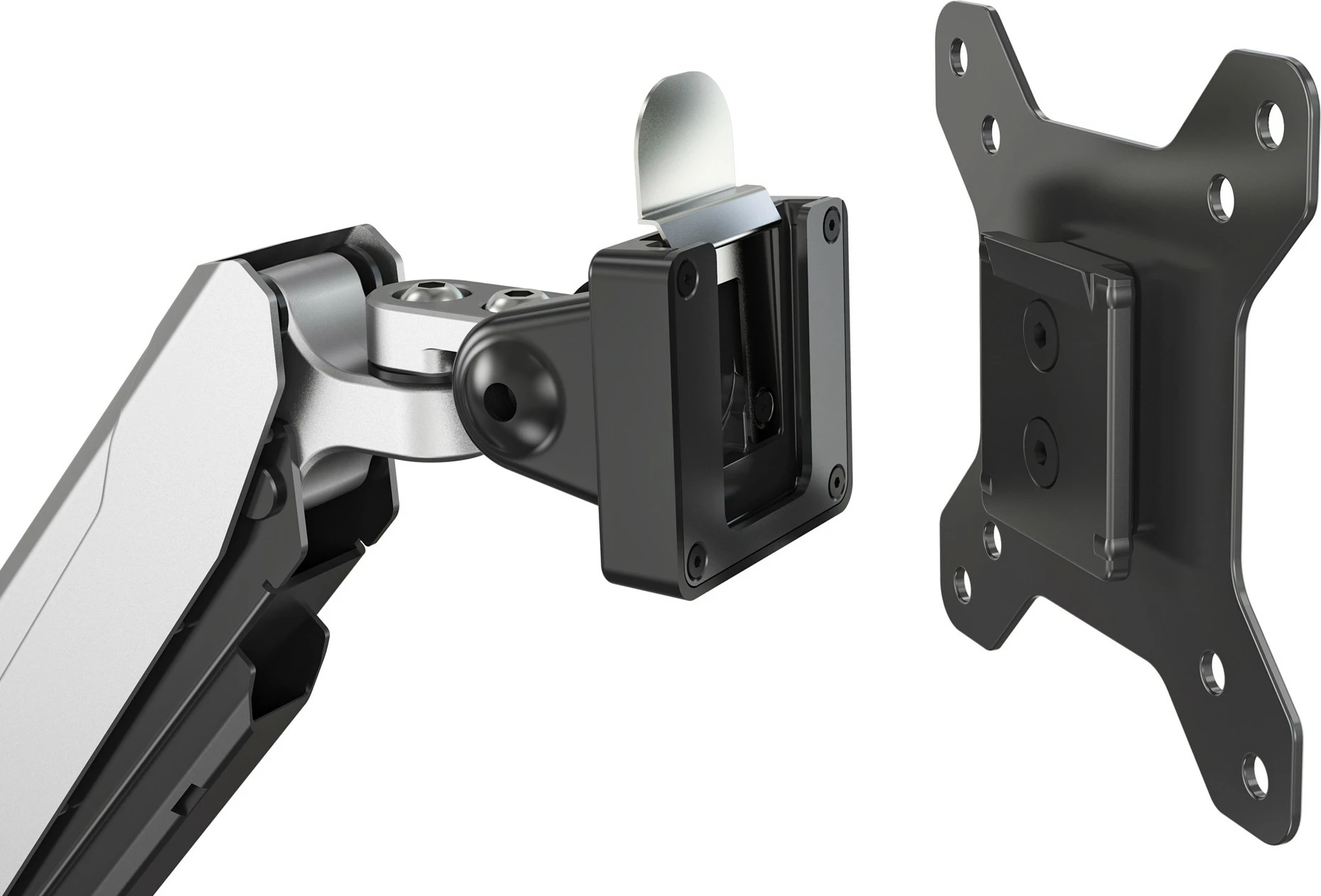 Mbajtës monitori Digitus universal për 2 ekrane, kapëse tavoline, 17-27 inç, zi/argjendtë