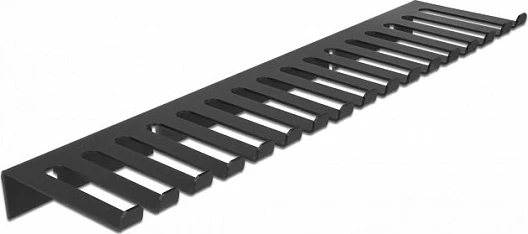 Mbajtës kabllosh DeLOCK 325 x 90 mm, montim në mur, metal, 16 vende, i zi