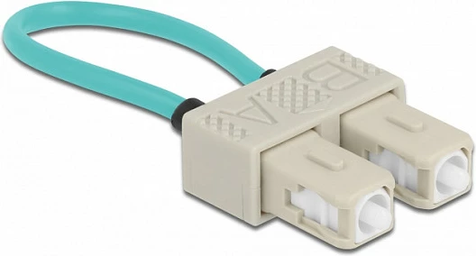 Adapter loopback fibër optike DeLOCK SC OM3 multimode, 0.065 m, bezhë