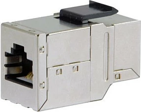 Lidhës inline keystone Cat.6 i mbrojtur EQUIP, RJ-45 femër-femër, 8 copë/set, flat, argjendtë