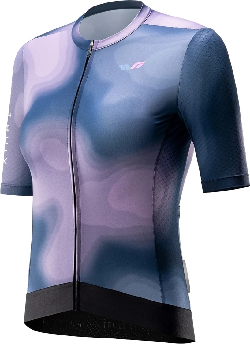 Fanellë çiklizmi për femra Rockbros 15110006005 TVI, L, manga të shkurta, zip i plotë YKK, Blu navy
