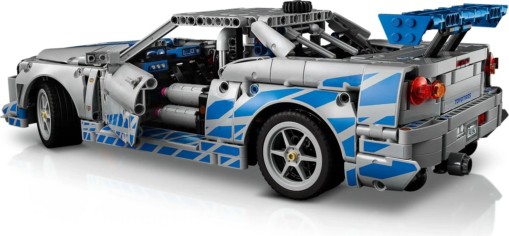 Set LEGO Technic Nissan Skyline GT-R (R34) 2 Fast 2 Furious, 42210, për të rritur, Gri/Kaltër